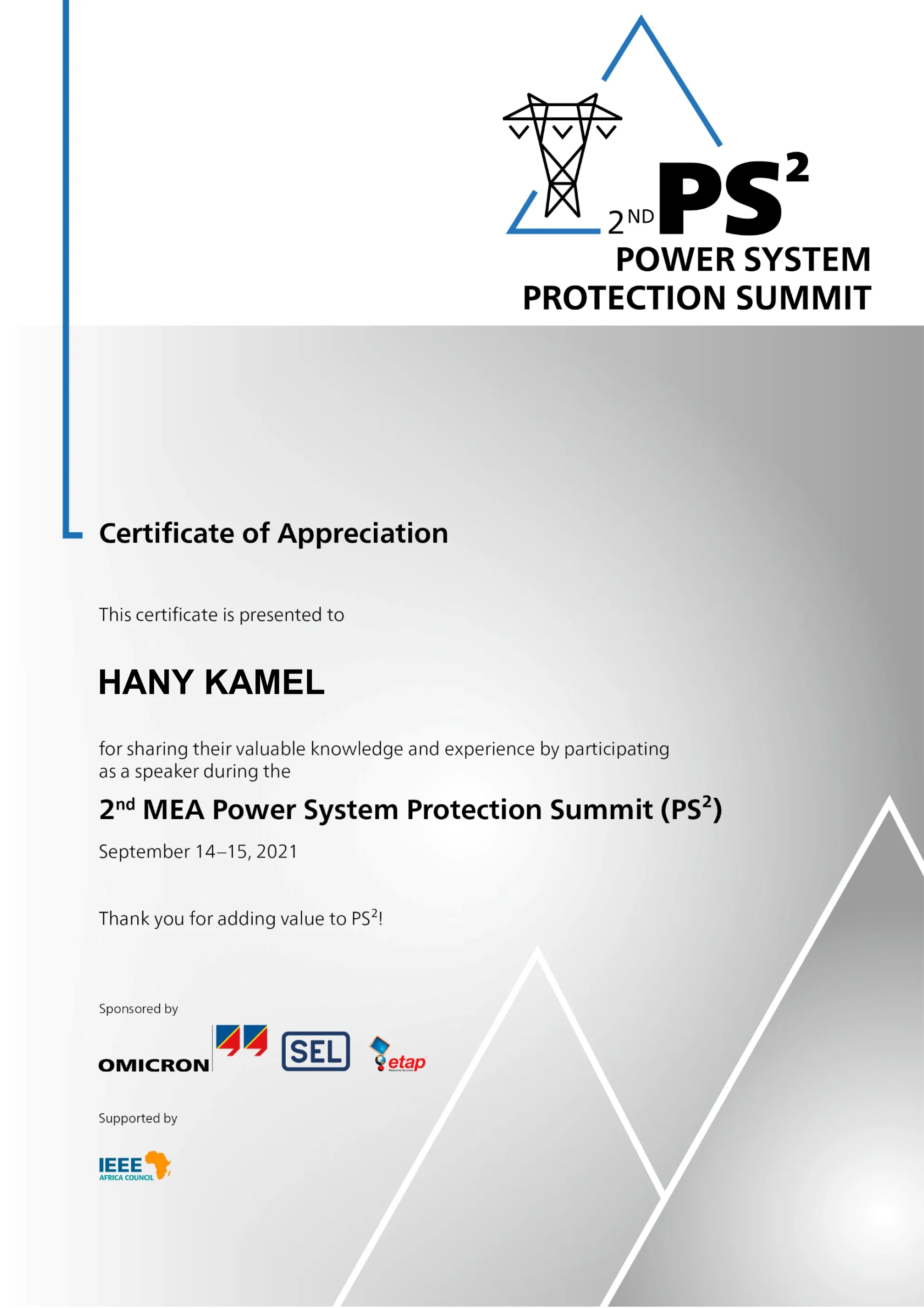 2nd-power-system-protection-summit-certificate-of-appreciation-hany-kamel